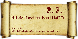 Mihálovits Hamilkár névjegykártya